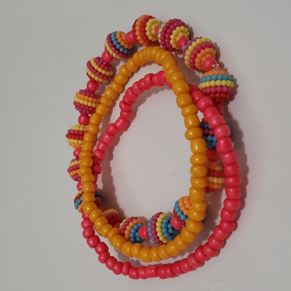 New Beautiful Lightweight Bright Beads Stretch Bracelet Set of 3